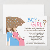 Gender onthullen partijuitnodigingen Blauw & Roze Kaart (Voorkant / Achterkant)