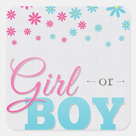 Gender onthullen Party Daisy Stickers (Voorkant)