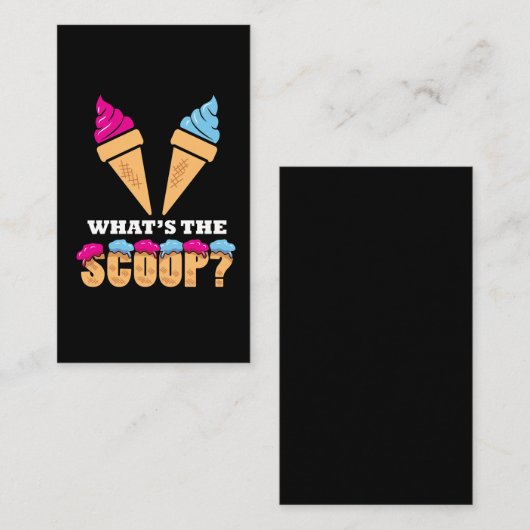 Gender onthullen Party - Ice crème Wat is er aan d Visitekaartje (Voorkant / Achterkant)