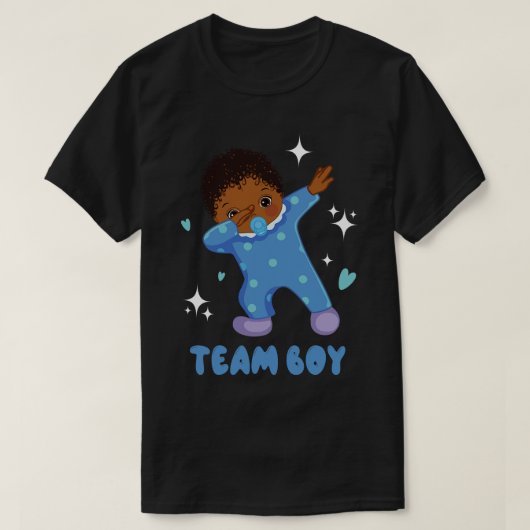 Gender onthullen Party Team Boy Baby Aankondiging  T-shirt (Design voorkant)