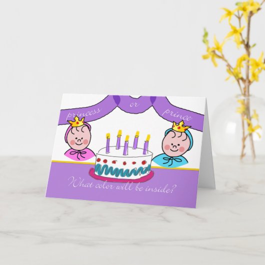 Gender onthullen Party uitnodiging, Royalty Kaart (Gele Bloem)