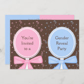 Gender onthullen Party uitnodigingen Baby rammelt (Voorkant / Achterkant)