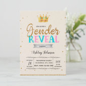 Gender onthullen prinses uitnodiging (Staand voorkant)