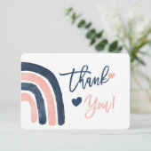 Gender onthullen Rainbow bedankt kaart (Staand voorkant)