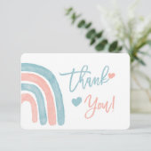 Gender onthullen Rainbow bedankt kaart (Staand voorkant)