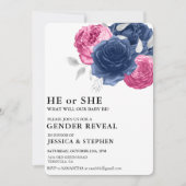 Gender onthullen Roze Blauwe Floral Flowers Kaart (Voorkant)
