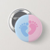 Gender onthullen Roze en Blauwe Baby Feet Shower Ronde Button 5,7 Cm (Voorkant /achterkant)