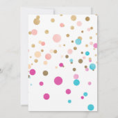 Gender onthullen Roze en Blauwe Confetti Uitnodigi Kaart (Achterkant)