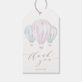 Gender onthullen Roze en Blue Hot Air Ballon Favor Cadeaulabel (Voorkant)