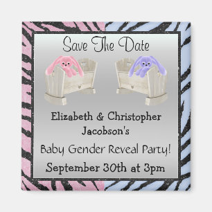 Gender onthullen Save The Date Bunnies & Dierenpri Magneet