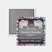 Gender onthullen Save the Date Bunnies in Wiegjes Magneet (Voorkant / Achterkant)