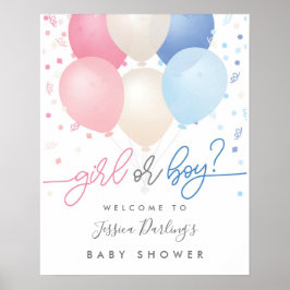 Gender onthullen Shower Pink Blue Welcome Poster