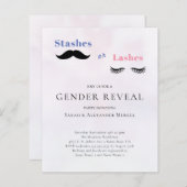 Gender onthullen Stashes of Lashes Budget Invitati (Voorkant / Achterkant)