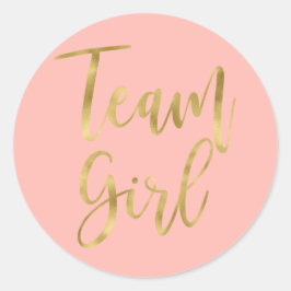Gender onthullen Team girl Klassic Round Sticker