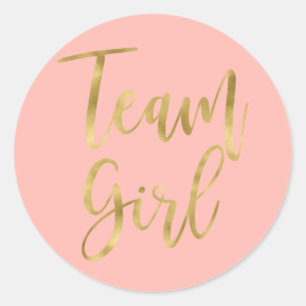 Gender onthullen Team girl Klassic Round Sticker
