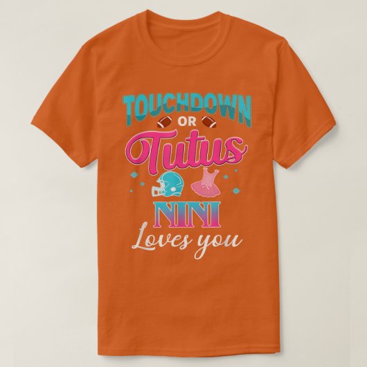 Gender onthullen Touchdown of Tutus Nini Matching  T-shirt (Design voorkant)