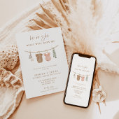 Gender onthullen Uitnodigen | Boho Neutrale Gender Kaart