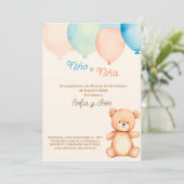 Gender onthullen uitnodiging in het Spaans (Staand voorkant)