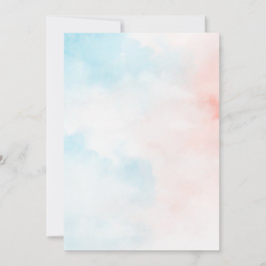 Gender onthullen uitnodiging, maan en sterren kaart (Achterkant)