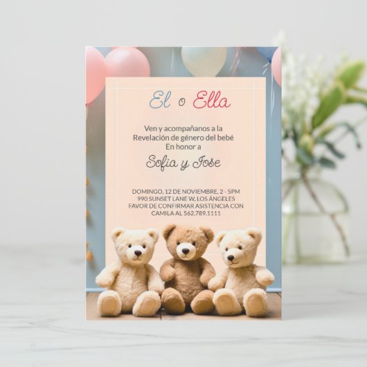 Gender onthullen uitnodiging met Spaanse charme (Staand voorkant)