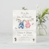 Gender onthullen Wildflower Boho baby shower Kaart (Staand voorkant)