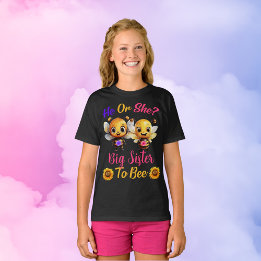 Gender Onthullen Zij Grote Zuster Naar Bee Meisjes T-shirt