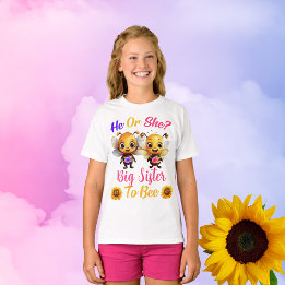 Gender Onthullen Zij Grote Zuster Van Bee Meisjes T-shirt