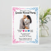 Gender onthullend partijfoto Uitnodiging (Staand voorkant)