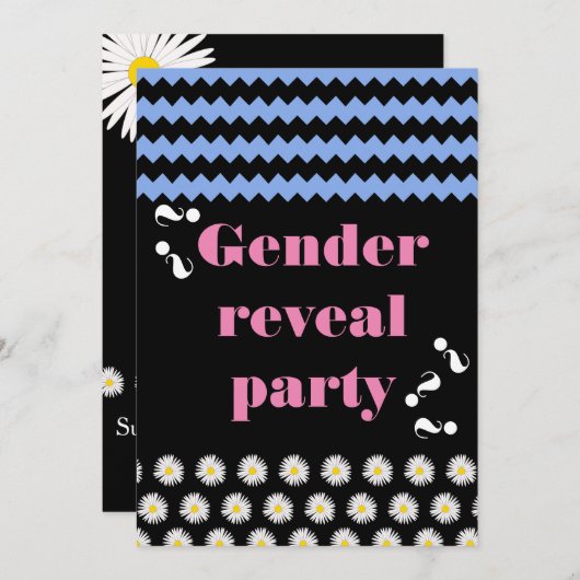 Gender onthulling Baby shower Uitnodiging (Voorkant / Achterkant)