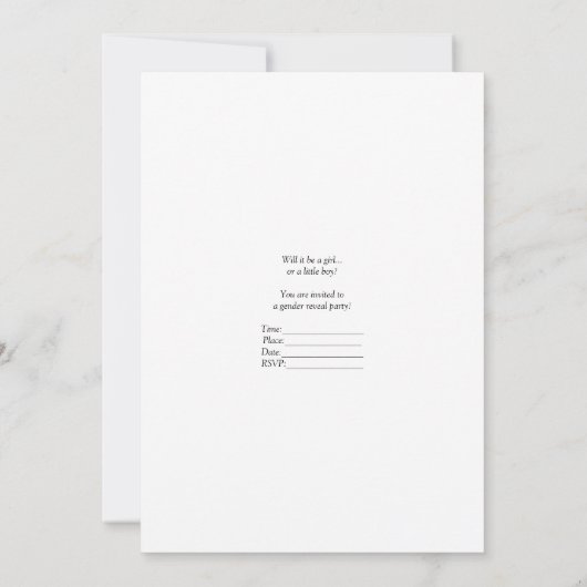 Gender onthulling Baby shower Uitnodiging (Achterkant)
