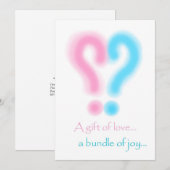 Gender onthulling Baby shower Uitnodiging (Voorkant / Achterkant)