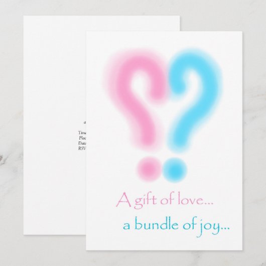 Gender onthulling Baby shower Uitnodiging (Voorkant / Achterkant)