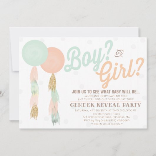 Gender onthulling Baby shower Uitnodiging (Voorkant)