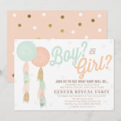 Gender onthulling Baby shower Uitnodiging (Voorkant / Achterkant)