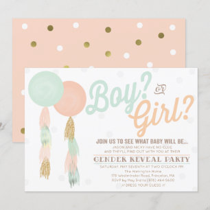 Gender onthulling Baby shower Uitnodiging