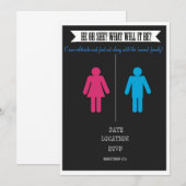 Gender onthulling baby shower Uitnodiging (Voorkant / Achterkant)