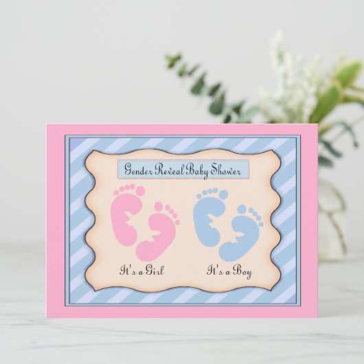 Gender onthulling Baby shower Uitnodiging (Staand voorkant)