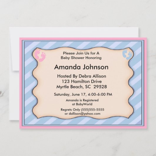 Gender onthulling Baby shower Uitnodiging (Achterkant)