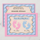 Gender onthulling Baby shower Uitnodiging (Voorkant / Achterkant)