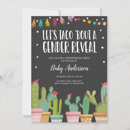 Gender onthulling Fiesta Invitation Baby shower Kaart (Voorkant)