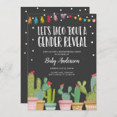 Gender onthulling Fiesta Invitation Baby shower Kaart (Voorkant / Achterkant)