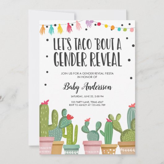 Gender onthulling Fiesta Invitation Baby shower Kaart (Voorkant)