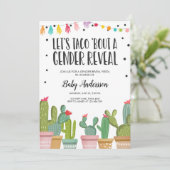 Gender onthulling Fiesta Invitation Baby shower Kaart (Staand voorkant)