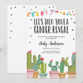 Gender onthulling Fiesta Invitation Baby shower Kaart (Voorkant / Achterkant)