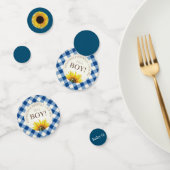 Gender onthulling Gingham and Sunflower Baby Q Confetti (Groep)