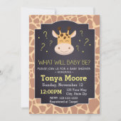 Gender onthulling Giraffe Baby shower Uitnodiging (Voorkant)