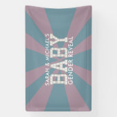 Gender onthulling roze en blauwe Baby shower banne Spandoek (Verticaal)