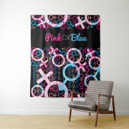 GENDER ONTHULLING Roze of Blauwe Baby Foto Backdro Wandkleed