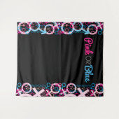 GENDER ONTHULLING Roze of Blauwe Baby Foto Occasio Wandkleed (Voorkant (horizontaal))