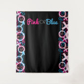GENDER ONTHULLING Roze of Blauwe Baby Foto Occasio Wandkleed (Voorkant)
